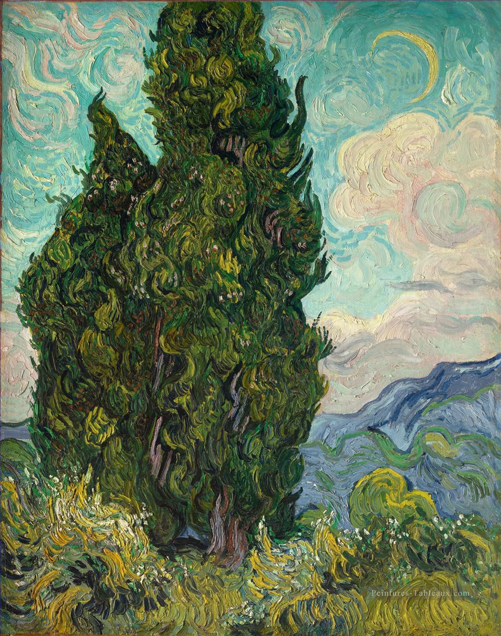 Deux cyprès 2 Vincent van Gogh Peintures à l'huile